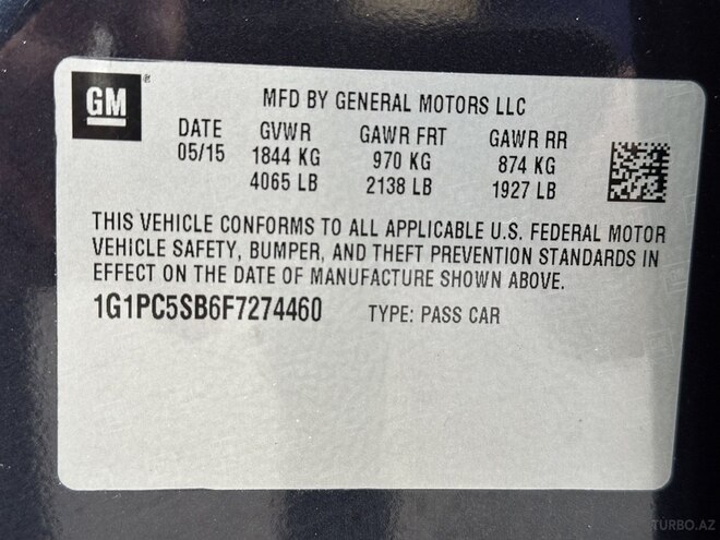Chevrolet Cruze 2015, 203,687 km - 1.4 л - Bakı