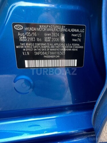 Hyundai Elantra 2017, 120,000 km - 2.0 l - Bakı