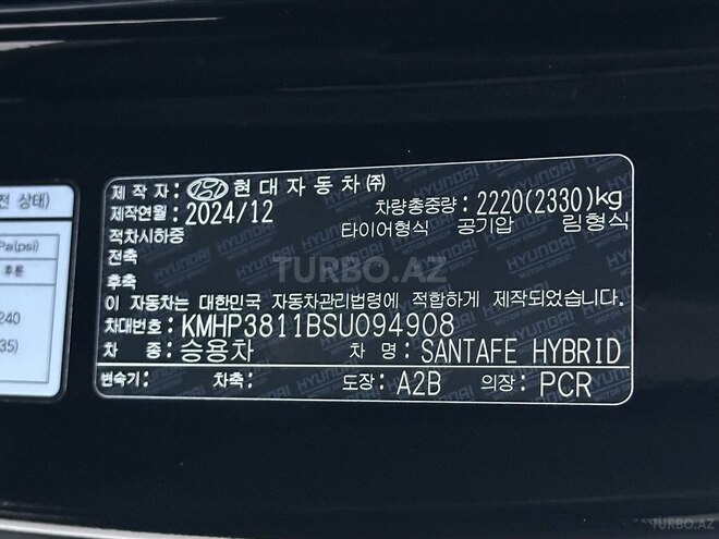 Hyundai Santa Fe 2024, 285 km - 1.6 л - Bakı