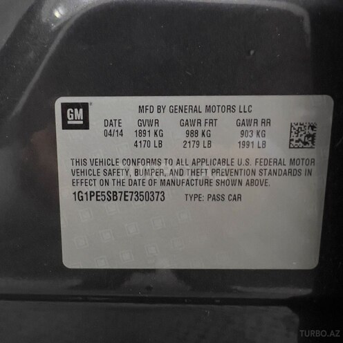 Chevrolet Cruze 2014, 177,111 km - 1.4 l - Sumqayıt