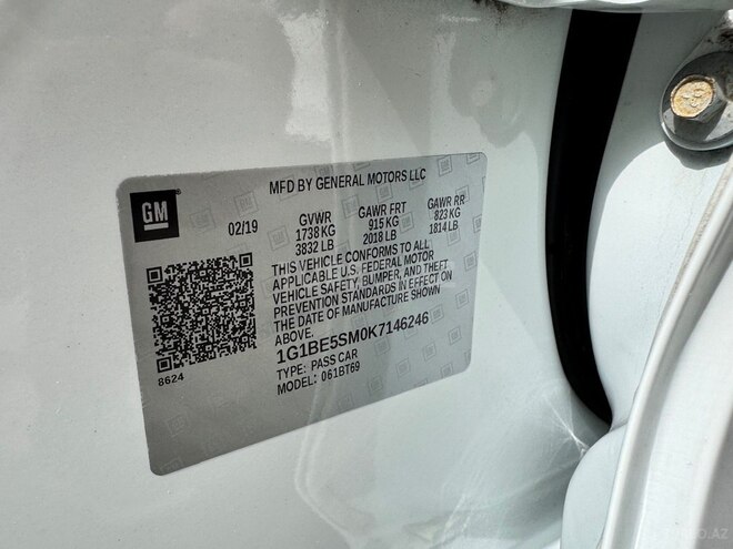 Chevrolet Cruze 2019, 95,000 km - 1.4 l - Bakı