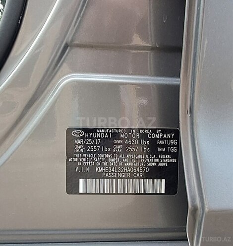 Hyundai Sonata 2017, 74,180 km - 2.0 l - Masallı