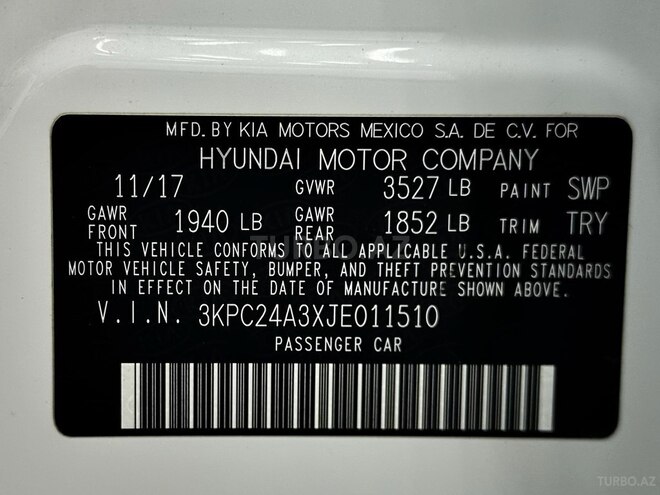 Hyundai Accent 2017, 100,563 km - 1.6 л - Bakı