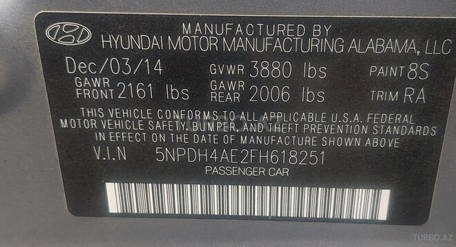 Hyundai Elantra 2014, 270,370 km - 1.8 l - Lənkəran