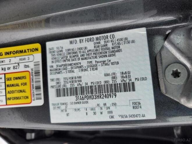 Ford Fusion (North America) 2016, 200,200 km - 1.5 л - Bakı