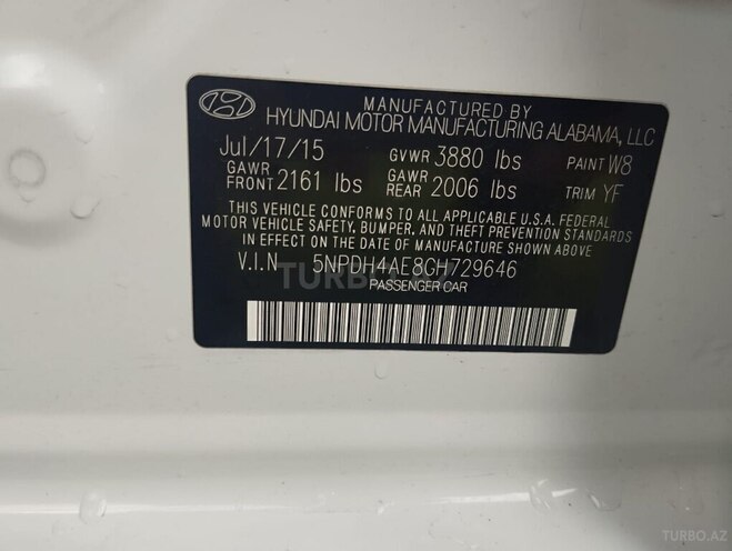 Hyundai Elantra 2015, 133,576 km - 1.8 л - Bakı
