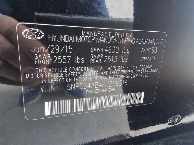 Hyundai Sonata 2015, 184,580 km - 2.0 l - Bakı