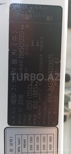 Kia Cadenza 2016, 180,990 km - 2.2 l - Bakı