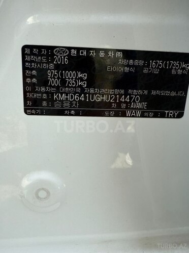 Hyundai Avante 2016, 108,155 km - 1.6 l - Bakı