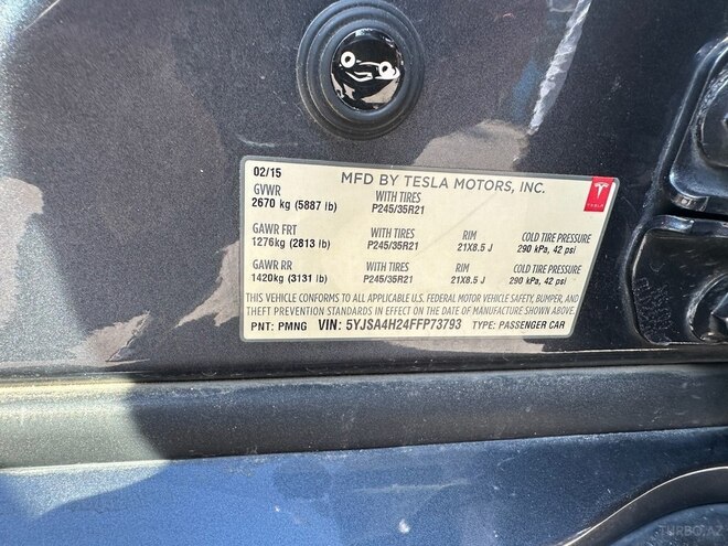 Tesla Model S 2015, 192,000 km - 0.0 l - Bakı