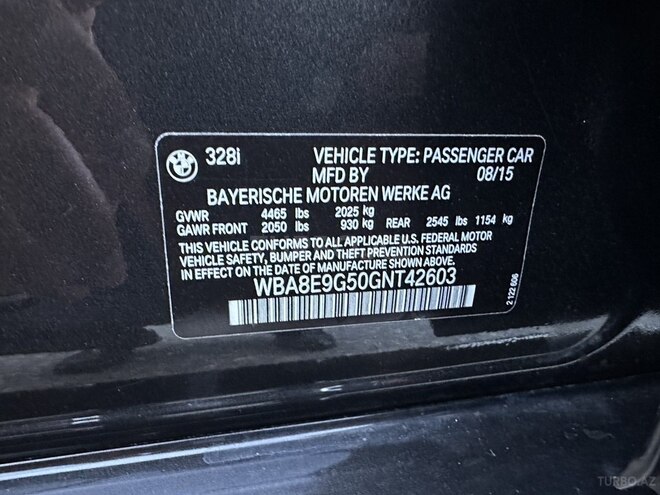 BMW 328 2015, 119,000 km - 2.0 l - Bakı
