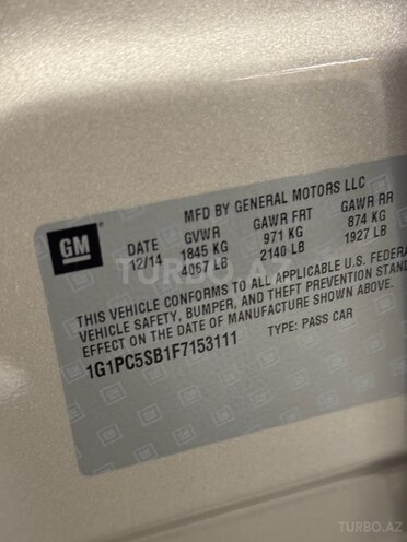 Chevrolet Cruze 2014, 269,376 km - 1.4 l - Gəncə
