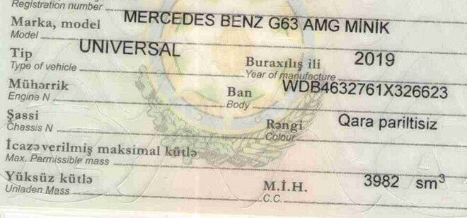 Mercedes G 63 AMG 2019, 72,000 km - 4.0 л - Bakı