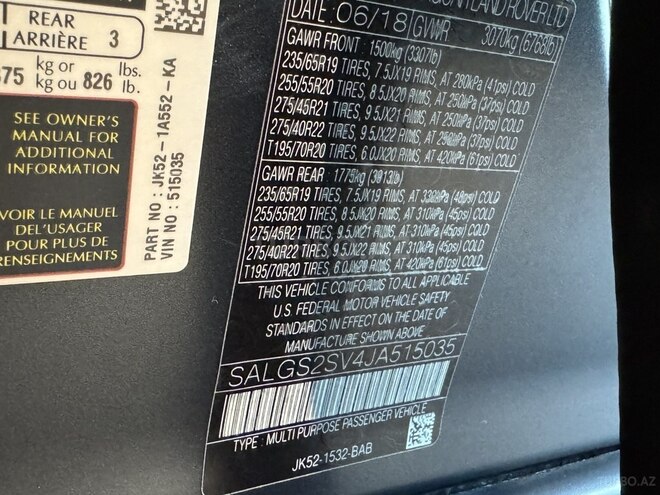 Land Rover Range Rover 2018, 130,000 km - 3.0 l - Bakı