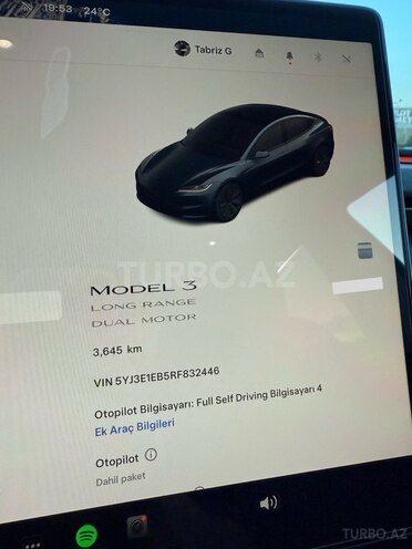 Tesla Model 3 2025, 3,700 km - 0.0 л - Bakı