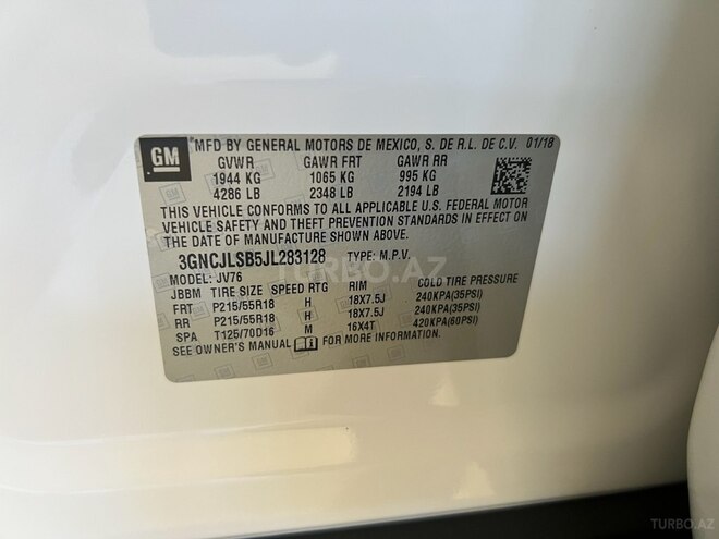 Chevrolet Trax 2020, 252,000 km - 1.4 l - Bakı