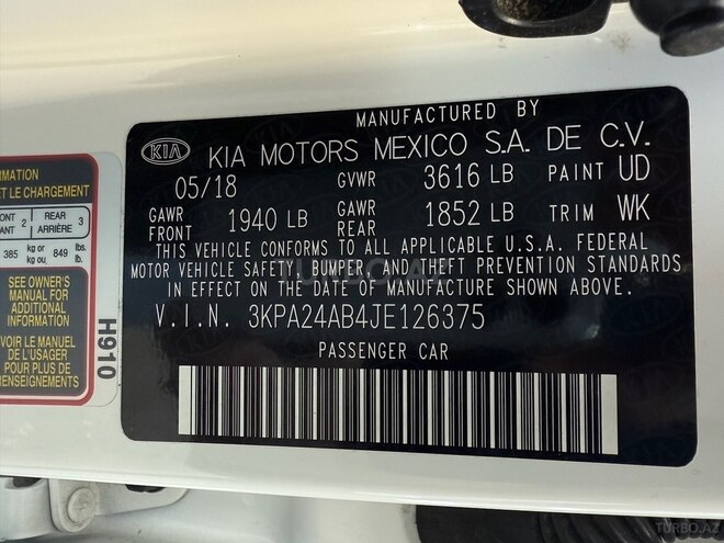 Kia Rio 2018, 29,300 km - 1.6 l - Bakı