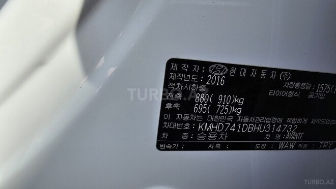 Hyundai Elantra 2016, 155,000 km - 1.6 l - Gəncə