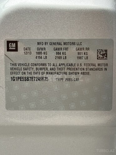 Chevrolet Cruze 2013, 166,587 km - 1.4 l - Mingəçevir