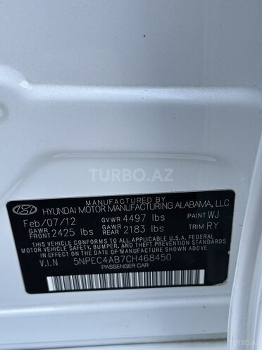 Hyundai Sonata 2012, 181,000 km - 2.0 л - Gəncə