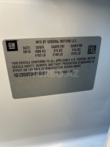 Chevrolet Malibu 2017, 162,000 km - 1.5 l - Bakı