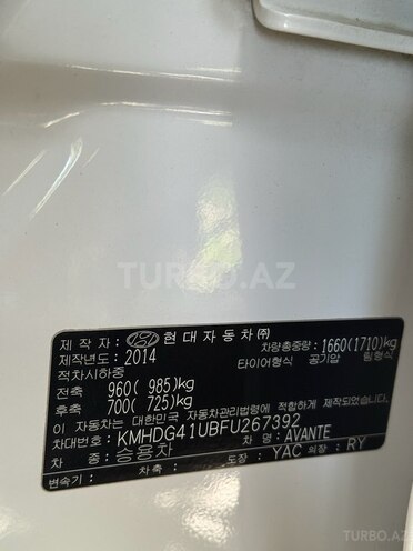 Hyundai Avante 2014, 187,000 km - 1.6 l - Bakı