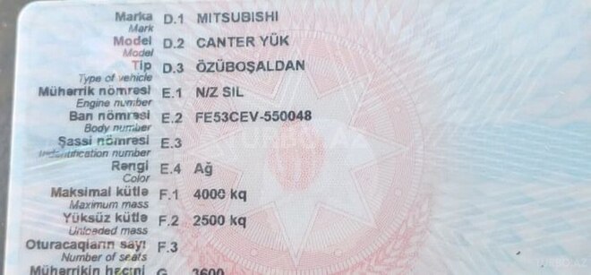 Mitsubishi Canter 1999, 300,000 km - 3.6 л - Bakı