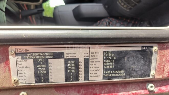 Scania R480 2013, 1,567,532 km - 16.0 l - Bakı