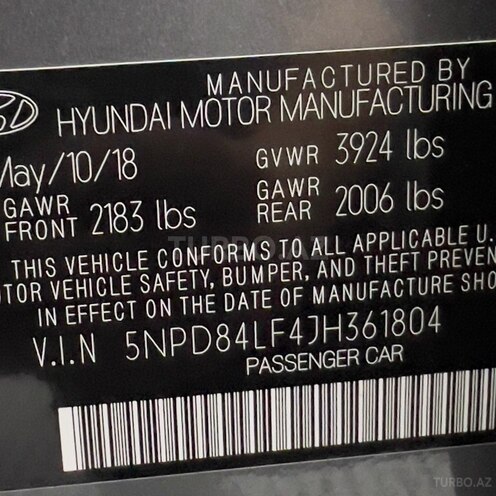 Hyundai Elantra 2018, 52,000 km - 2.0 l - Sumqayıt