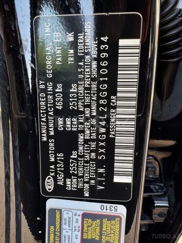 Kia Optima 2016, 185,075 km - 2.0 л - Gəncə