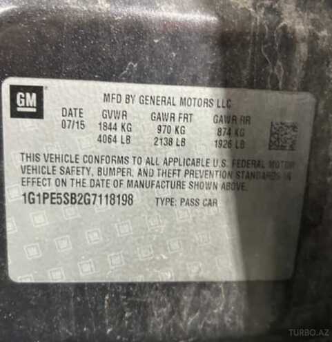 Chevrolet Cruze 2015, 236,000 km - 1.4 l - Bakı