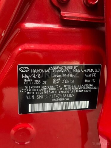 Hyundai Elantra 2018, 106,000 km - 2.0 l - Bakı