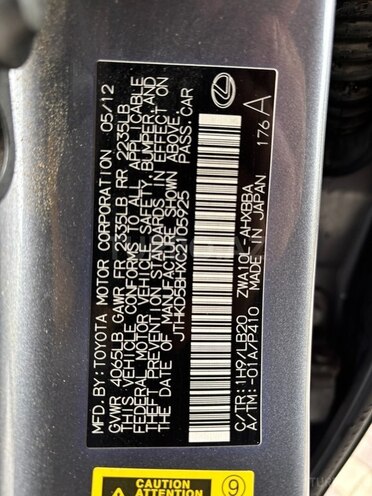 Lexus CT 200h 2012, 239,792 km - 1.8 l - Bakı