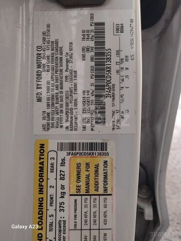Ford Fusion (North America) 2019, 248,037 km - 1.5 l - Qax
