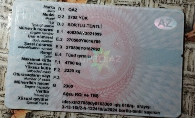 GAZ 2705 2000, 180,000 km - 2.3 l - Ağsu