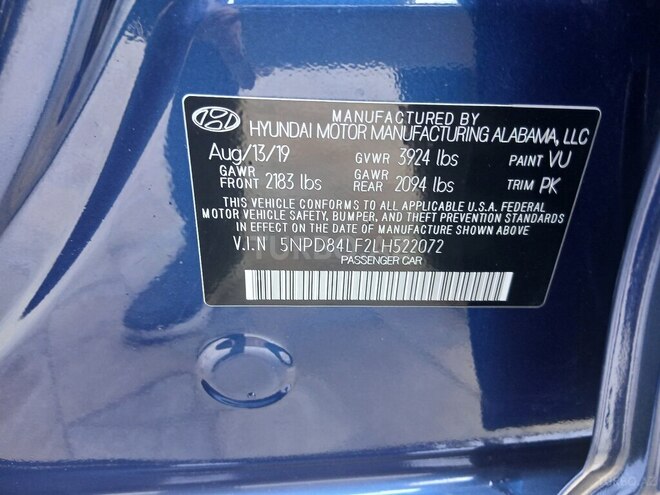 Hyundai Elantra 2019, 103,000 km - 2.0 l - Bakı