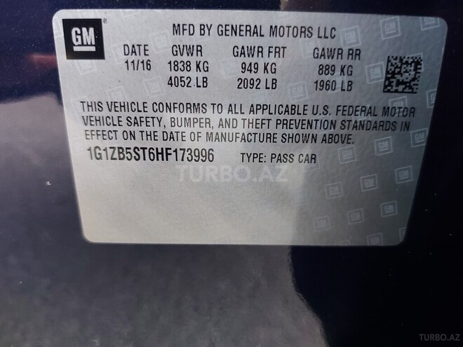 Chevrolet Malibu 2016, 159,000 km - 1.5 l - Bakı