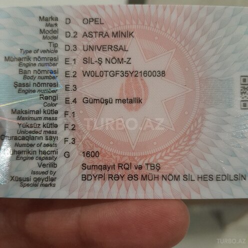 Opel Astra 2000, 311,958 km - 1.6 л - Sumqayıt