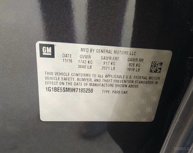 Chevrolet Cruze 2017, 111,100 km - 1.4 л - Bakı