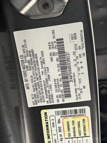Ford Fusion (North America) 2014, 215,652 km - 1.5 л - Bakı