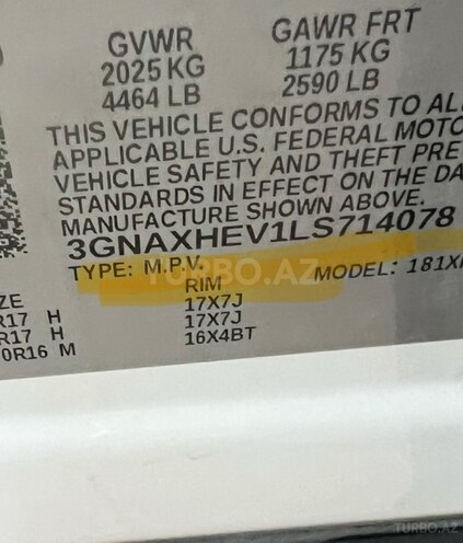 Chevrolet Equinox 2020, 80,000 km - 1.5 l - Bakı