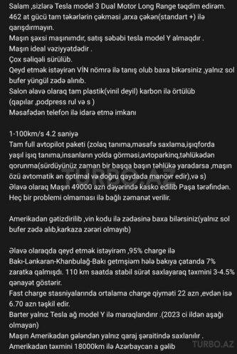 Tesla Model 3 2022, 28,500 km - 0.0 l - Bakı