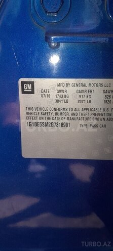 Chevrolet Cruze 2016, 248,000 km - 1.4 l - Bakı