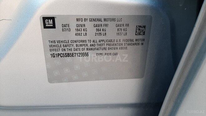 Chevrolet Cruze 2013, 198,623 km - 1.4 l - Gəncə