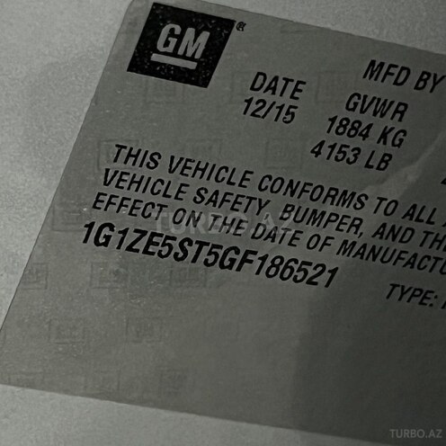 Chevrolet Malibu 2015, 202,000 km - 1.5 l - Sumqayıt
