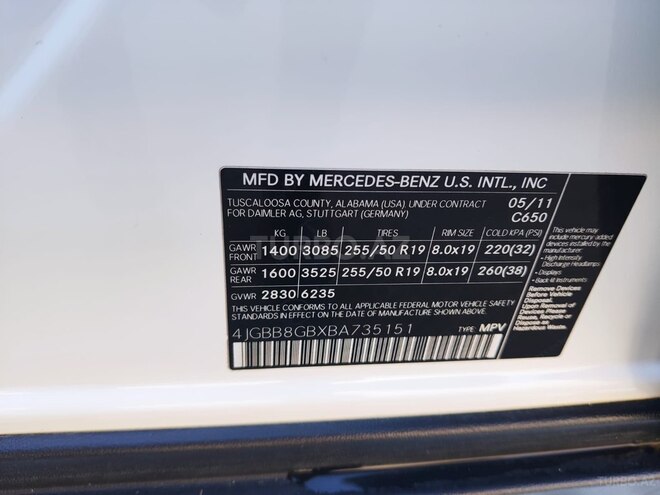 Mercedes ML 350 4MATIC 2011, 201,000 km - 3.5 л - Bakı