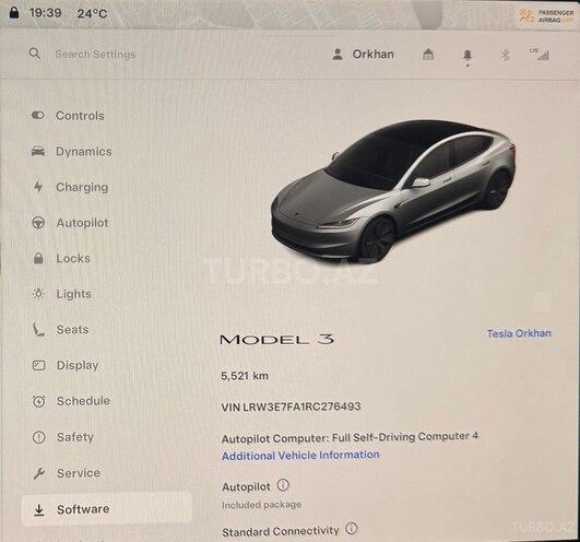 Tesla Model 3 2024, 5,500 km - 0.0 l - Bakı
