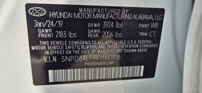 Hyundai Elantra 2019, 106,217 km - 2.0 l - Bakı