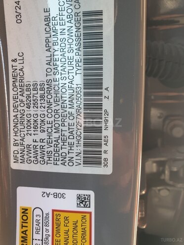 Honda Accord 2024, 14,000 km - 2.0 l - Bakı
