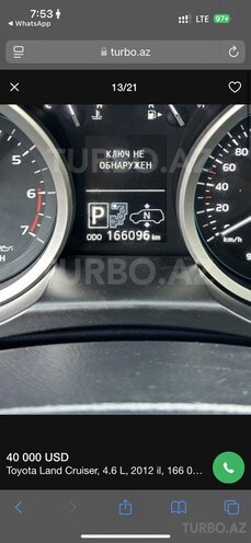 Toyota Land Cruiser 2012, 166,000 km - 4.6 l - Bakı